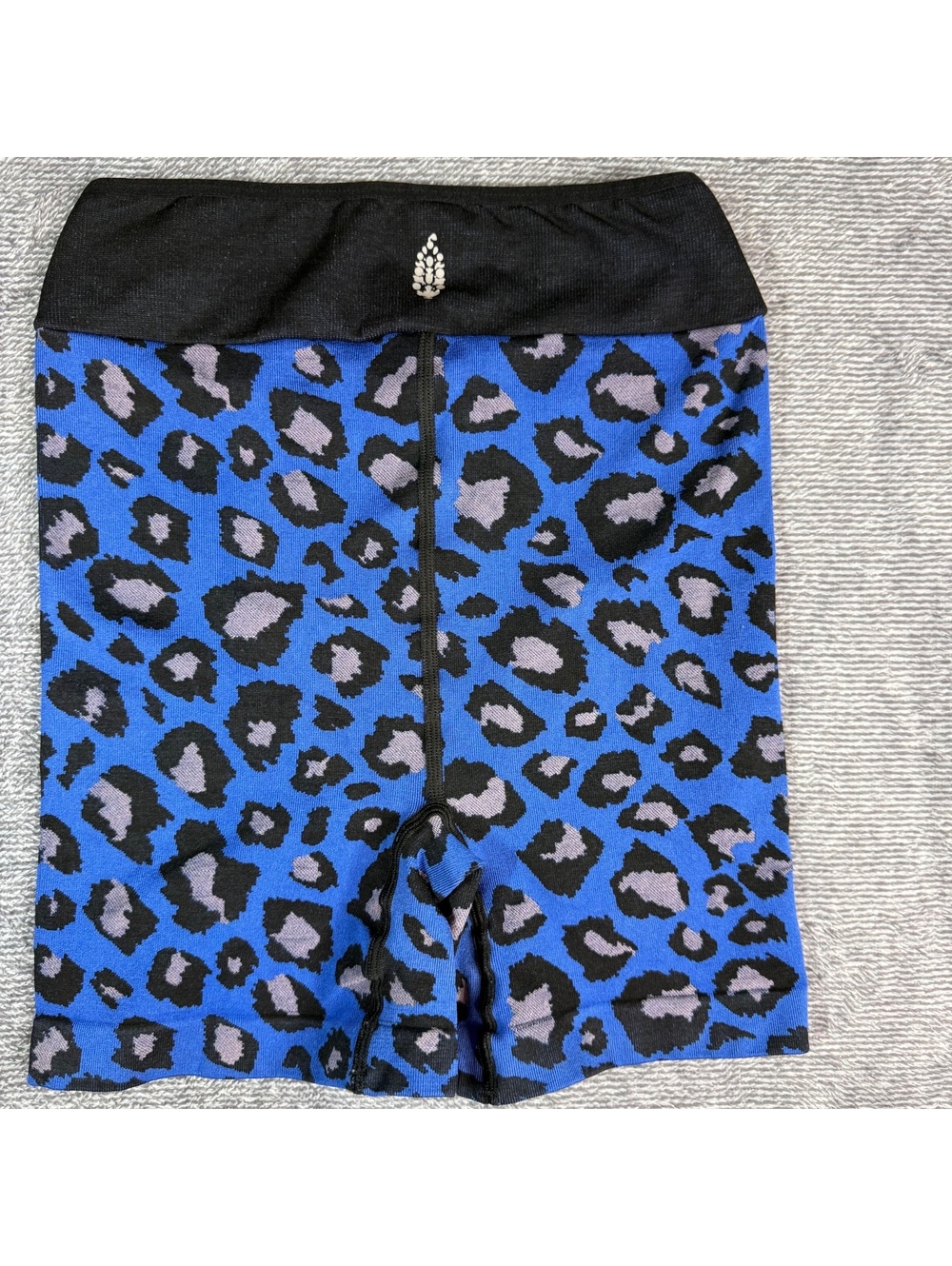 Free People FP Movement Blue Leopard Seamless High Rise Bike Shorts XS